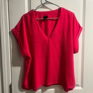 Women's V-Neck Pink Top